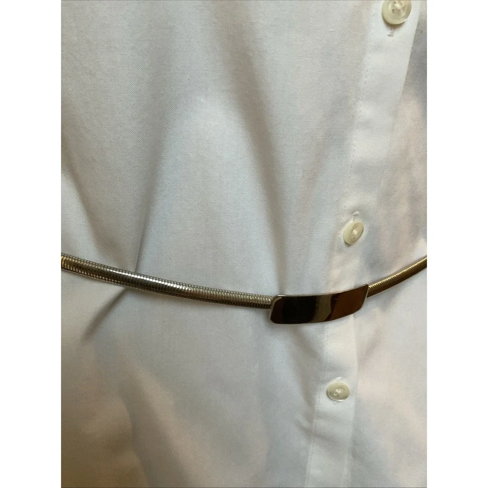 Vintage Stretchy Metal Snake Chain Belt Silver Tone Slinky Skinny 70s 80s Cinch